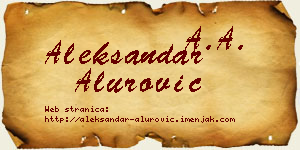 Aleksandar Alurović vizit kartica